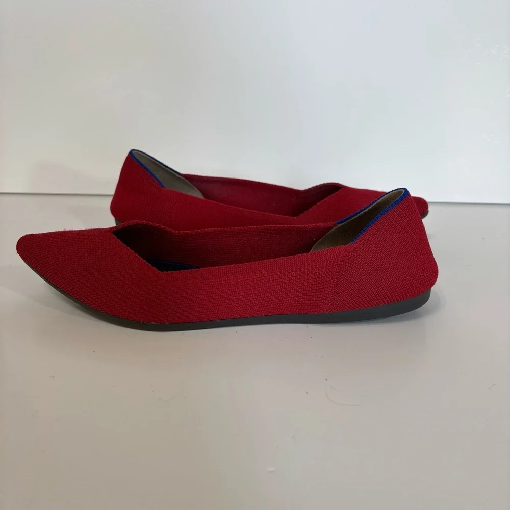 Rothy's Red Pointed Women's Flats W8.5 - Picture 2 of 4